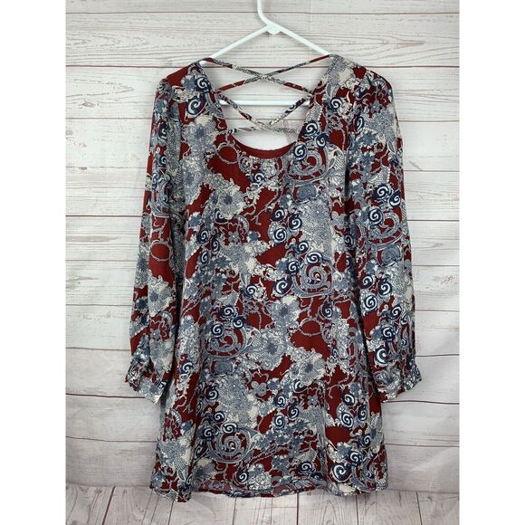 Charming Charlie‎ Dress womens small Long Sleeve Floral Boho Hippie - Picture 2 of 6